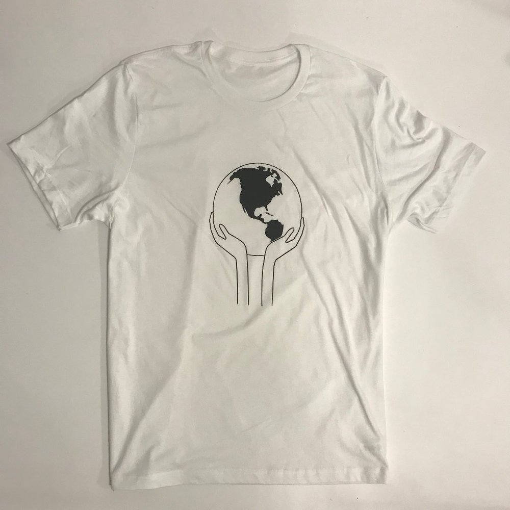 Helping Hands  - Unisex Jersey White T-Shirt NWT - Picture 3 of 6
